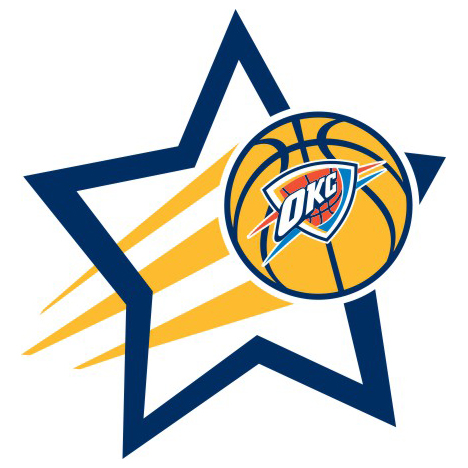 Oklahoma City Thunder Basketball Goal Star logo iron on paper